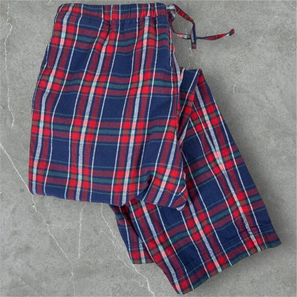 Hanna Anderson Adult Holiday Flannel Pajama Pants Blue Unisex Large Cozy Cotton - Picture 1 of 7
